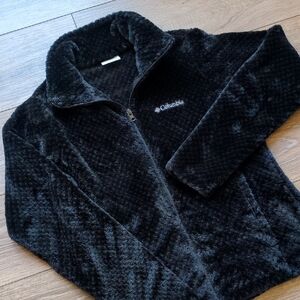 Columbia Textured Fleece Zip Front Jacket - Black‎ - Women's Small